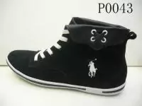 polo ralph lauren oiled suede high top boat chaussures in lt p0043 noir